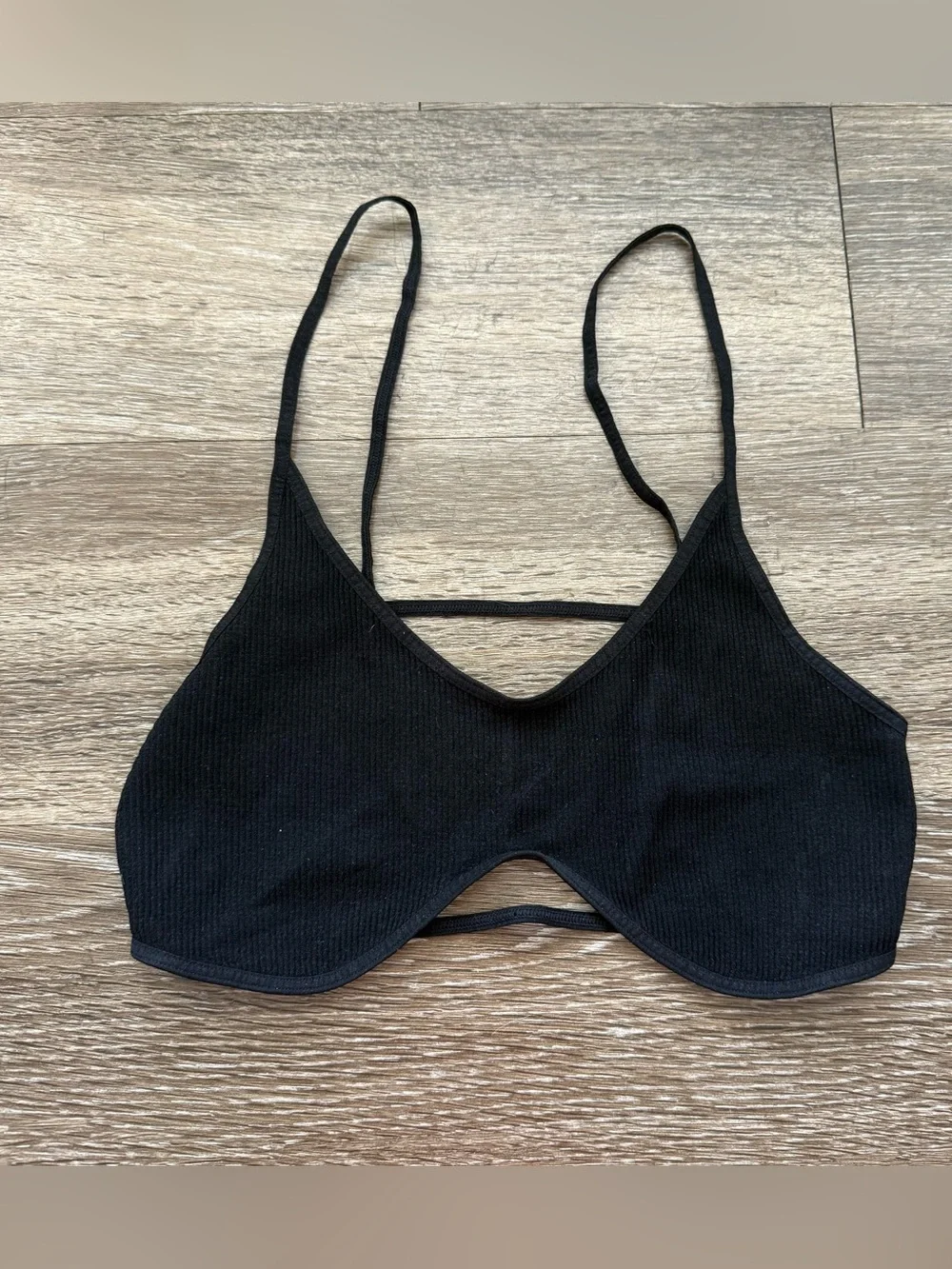 NWOT Free People Intimately Open Back Black Bra